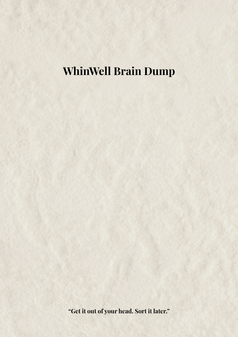 WhinWell Brain Dump cover