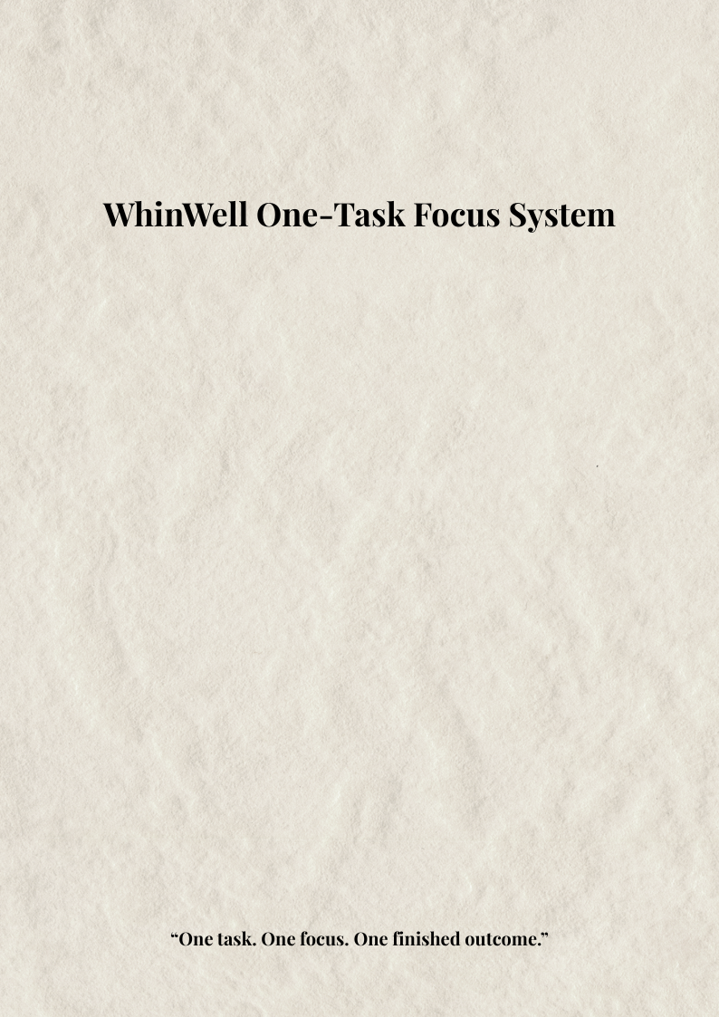 WhinWell One-Task Focus System cover
